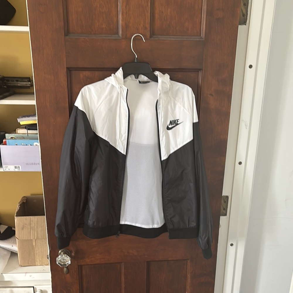 Nike Black and White Windbreaker Jacket